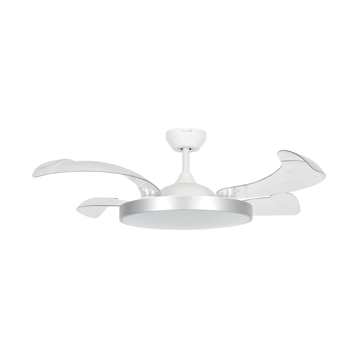 Fanaway Nimbus 117cm DC Retractable Blade Ceiling Fan with Light in White with Silver-img-1