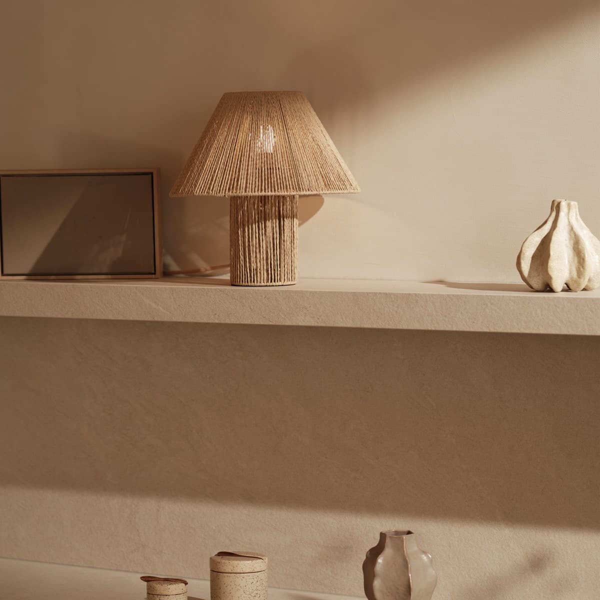Inka 1 Light Table Lamp in Natural Weave