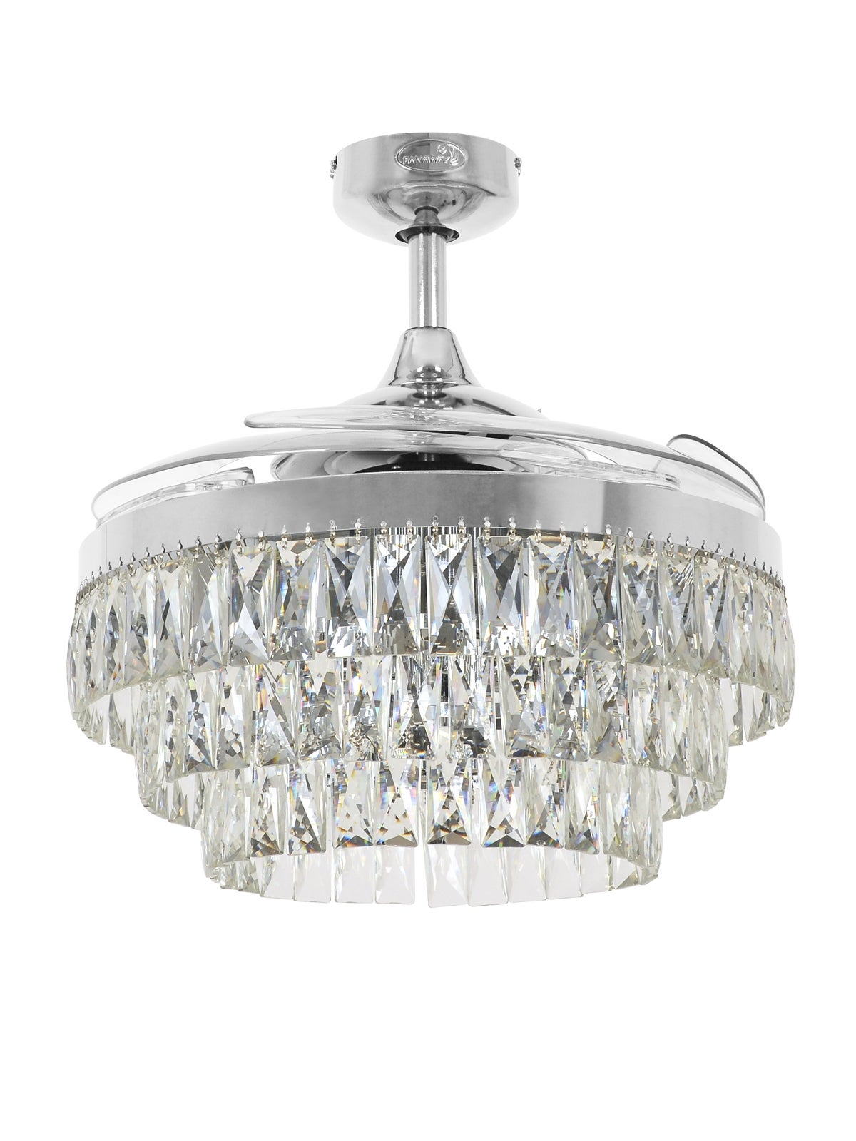 Fanaway Veil Ceiling Fan in Chrome with Clear Retractable Blades