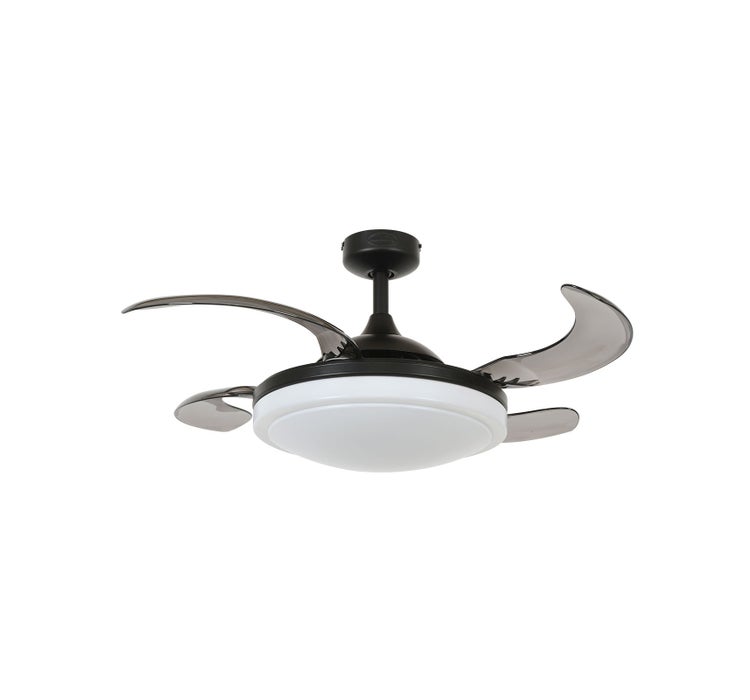 Fanaway Evora 90cm Ceiling Fan with Retractable Blades and Light in Black